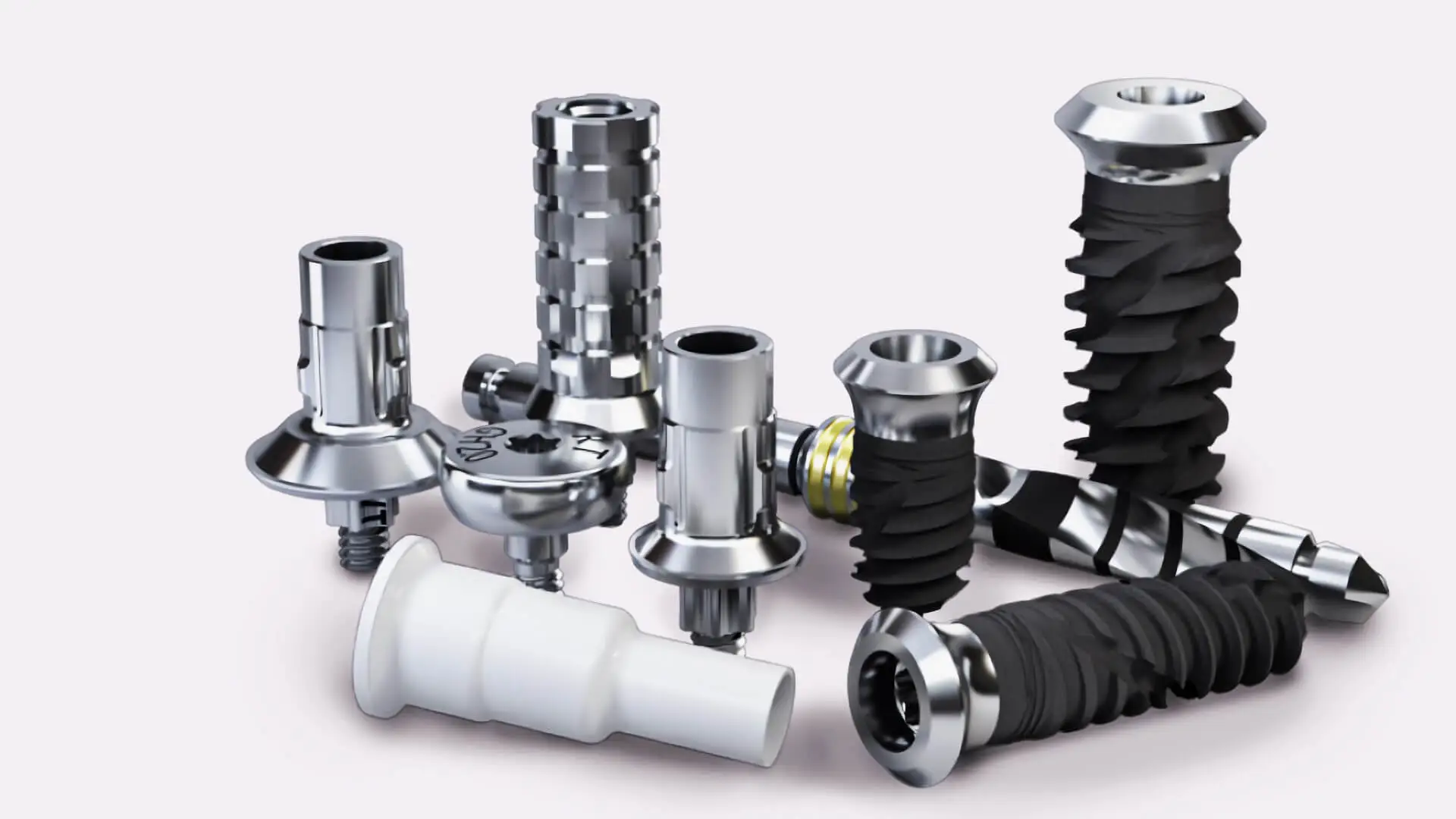 Different types of dental implants used at D'Amico Dental Care in Watertown and Wayland MA — biocompatible titanium implant brands and designs